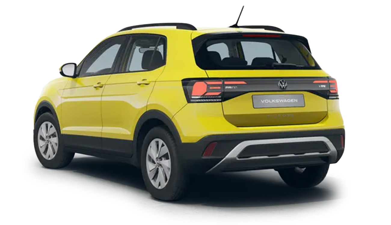 vw t-cross fahrzeugbild gelb heck