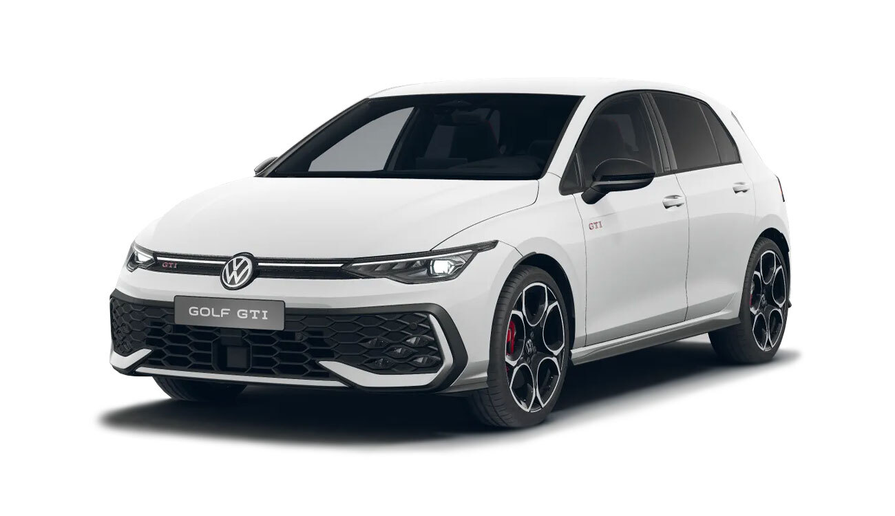 VW Golf GTI Freisteller in Pure White Frontansicht