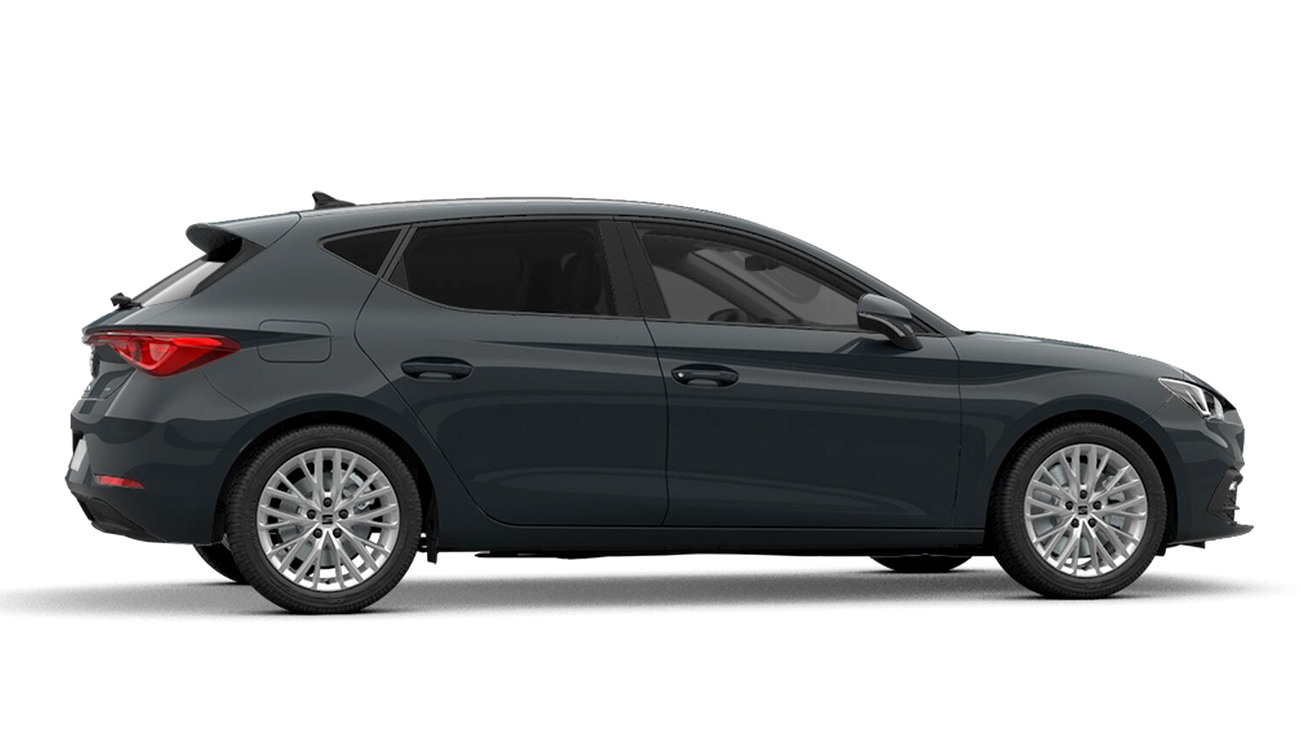 SEAT Leon Road Edition 1.5 e-HYBRID Freisteller in Fiord Blau Seitenansicht