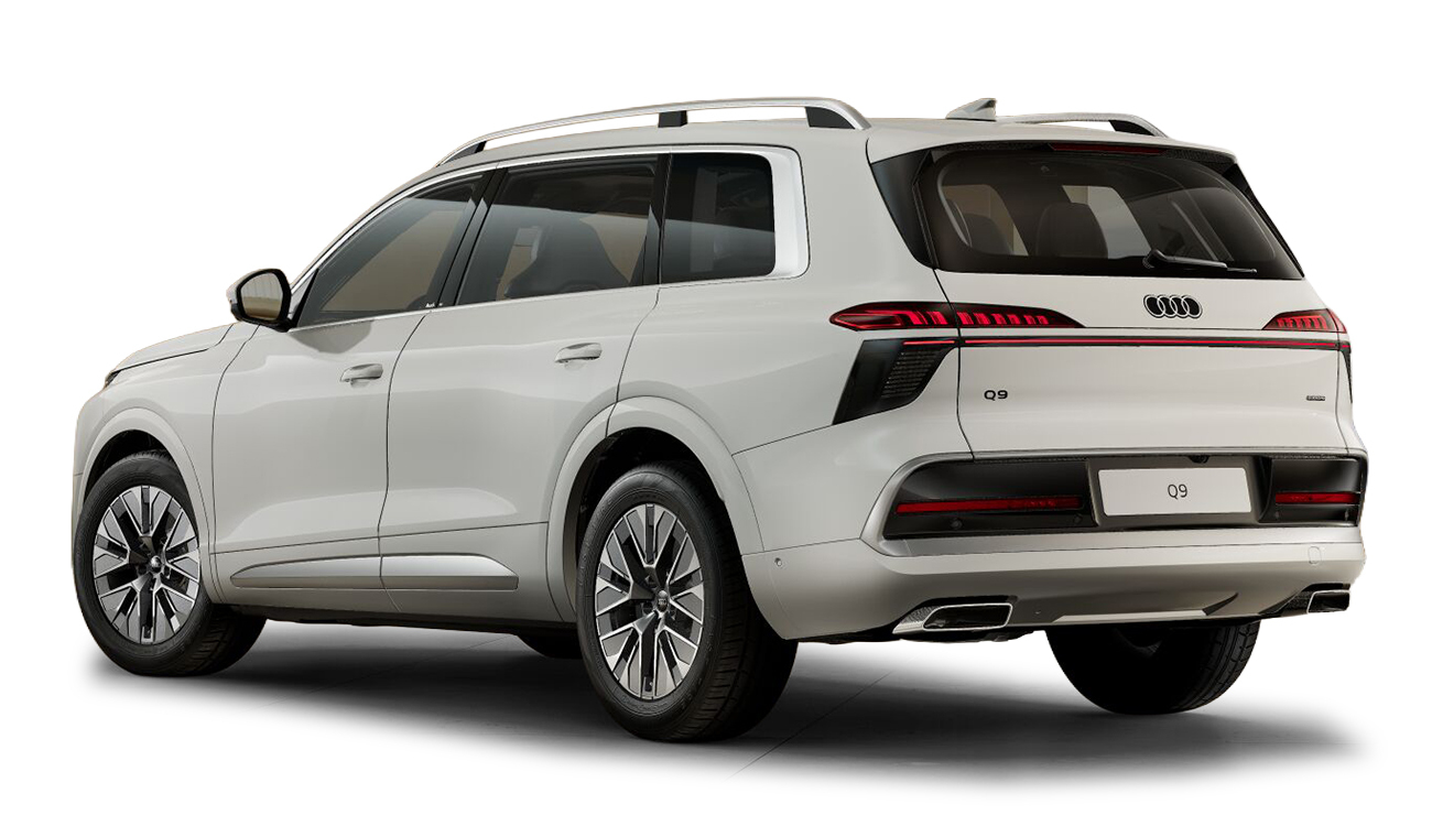Audi Q9 in Carraraweiß Heckansicht