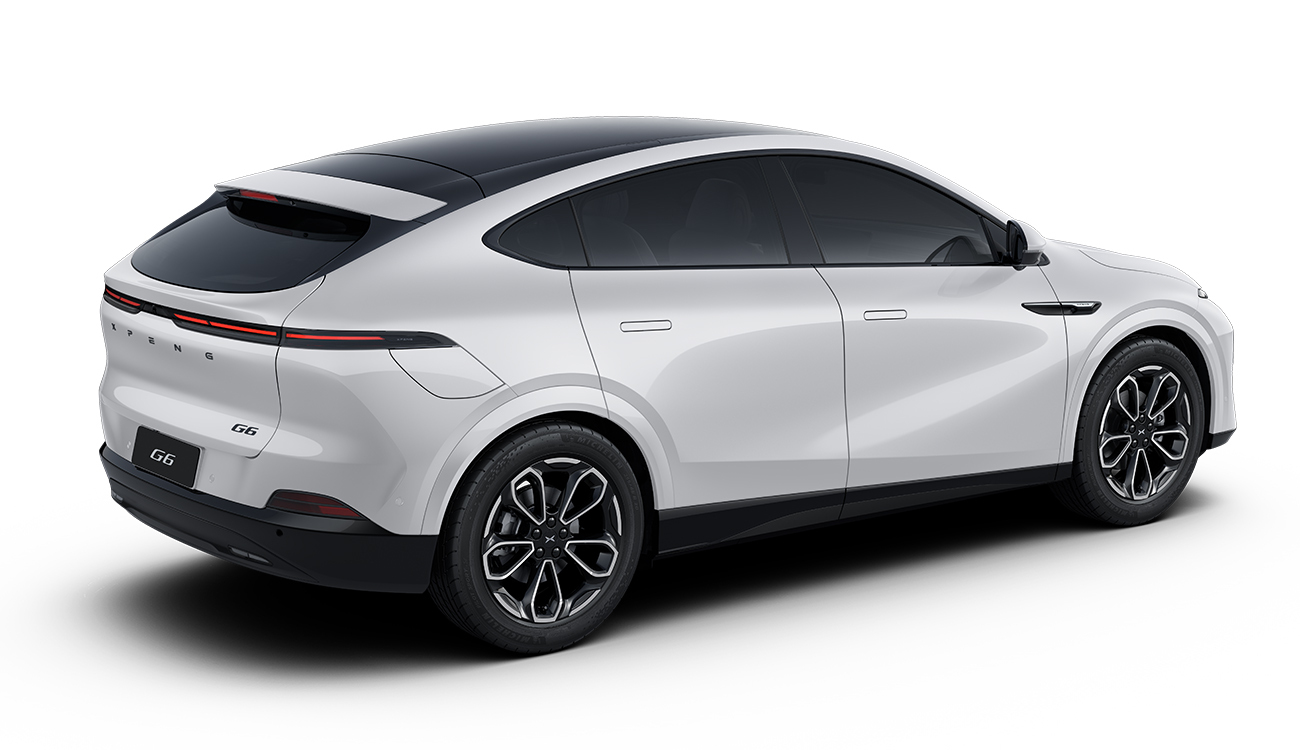 XPENG G6 Arctic White Hinten / Seitenansicht