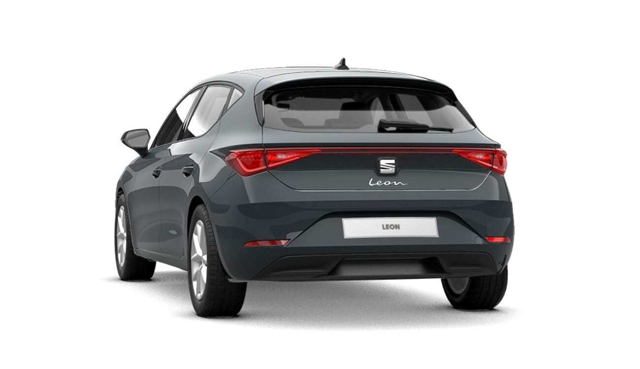 SEAT Leon Style Freisteller in Fiord Blau Heckansicht