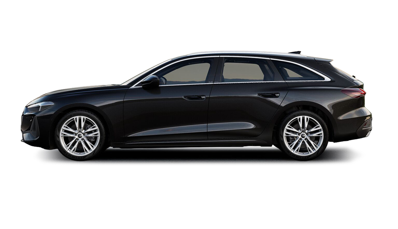 Audi A5 Avant in Mythosschwarz Metallic Seitenansicht