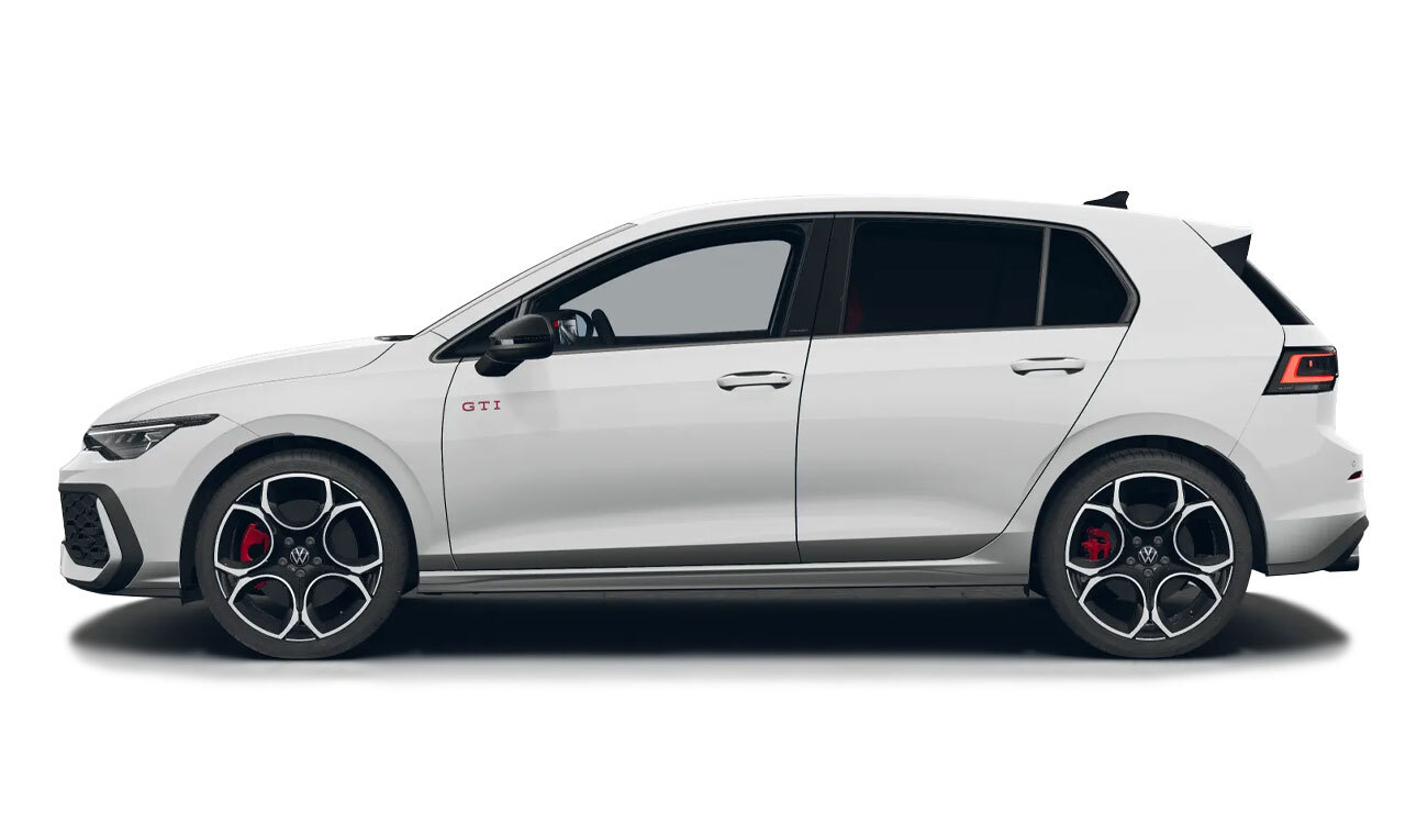 VW Golf GTI Freisteller in Pure White Seitenansicht