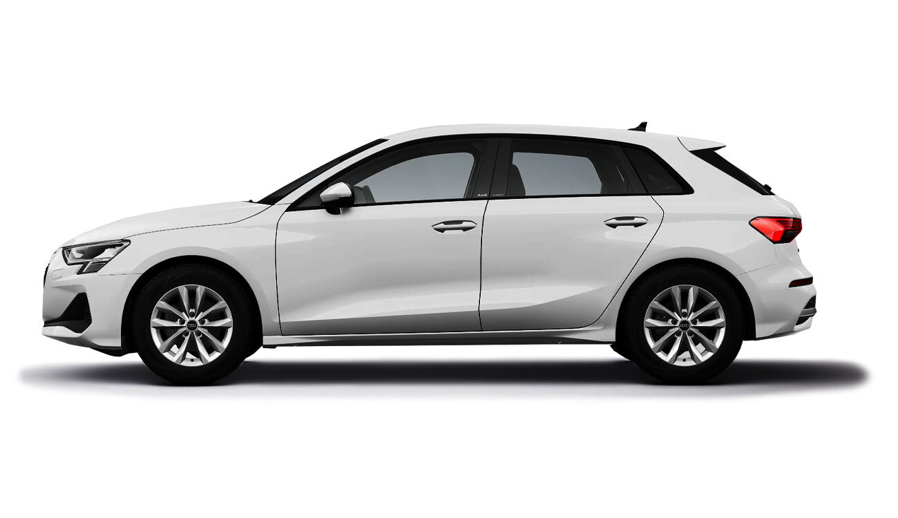 Audi A3 Sportback Fahrzeugbild weiß Seite